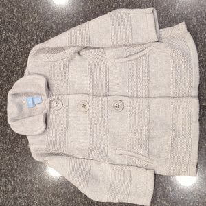 Baby Gap Collared Gray Sweater/Jacket with buttons and pockets, Size 2 years